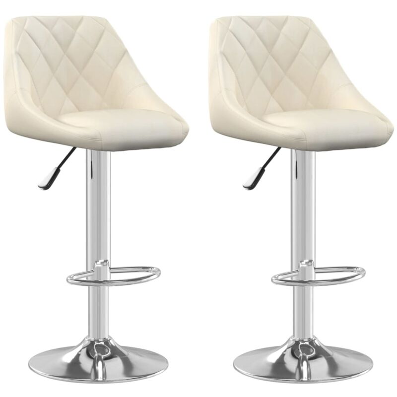 

vidaXL Taburete de cocina 2 unidades de terciopelo crema - Crema