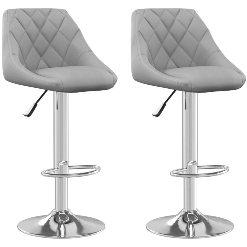 

vidaXL Taburete de cocina 2 unidades de terciopelo gris claro - Gris