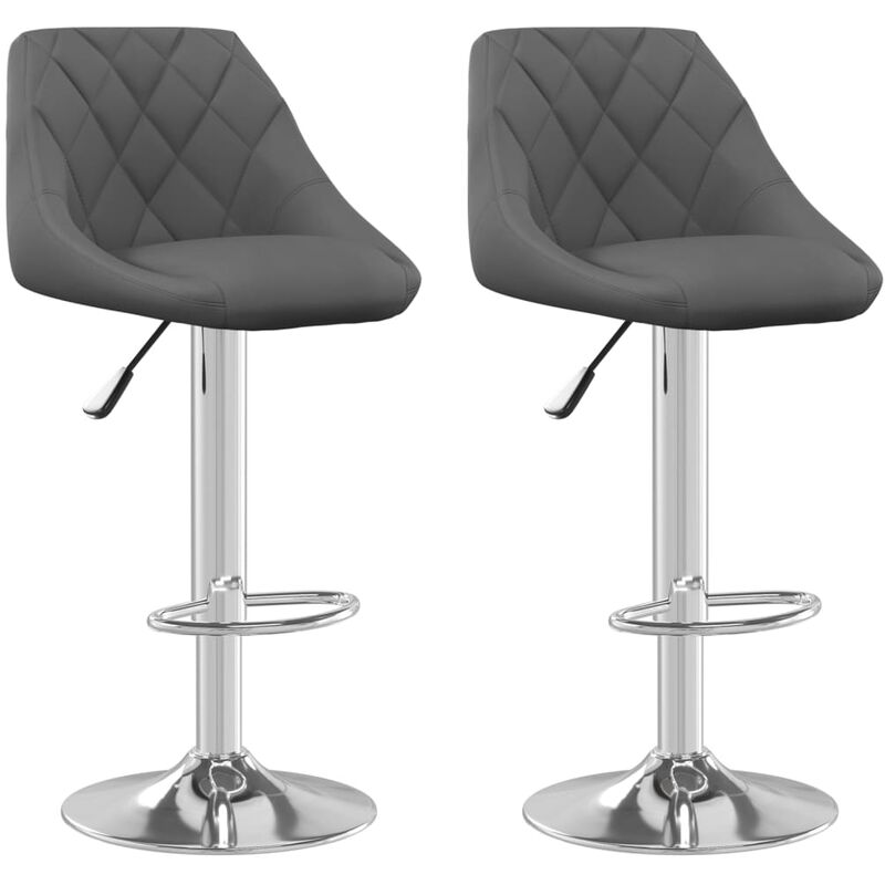 

vidaXL Taburete de cocina 2 unidades de terciopelo gris oscuro - Gris