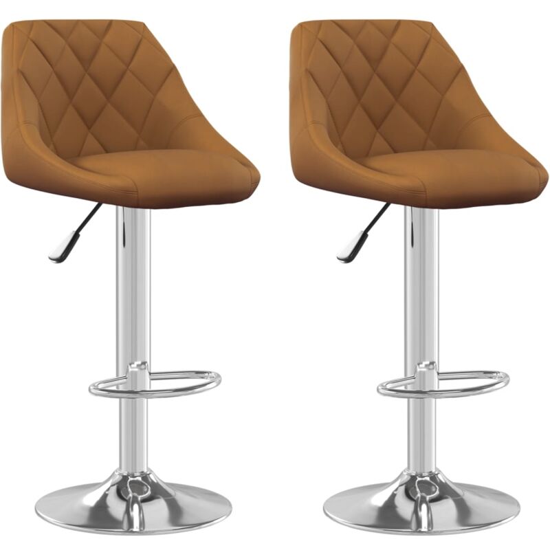 

vidaXL Taburete de cocina 2 unidades de terciopelo marrón - Marrón