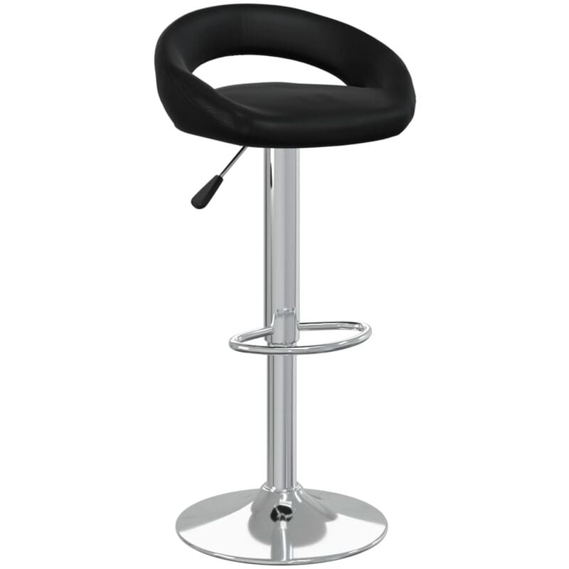 

vidaXL Taburete de cocina de cuero sintético negro - Negro