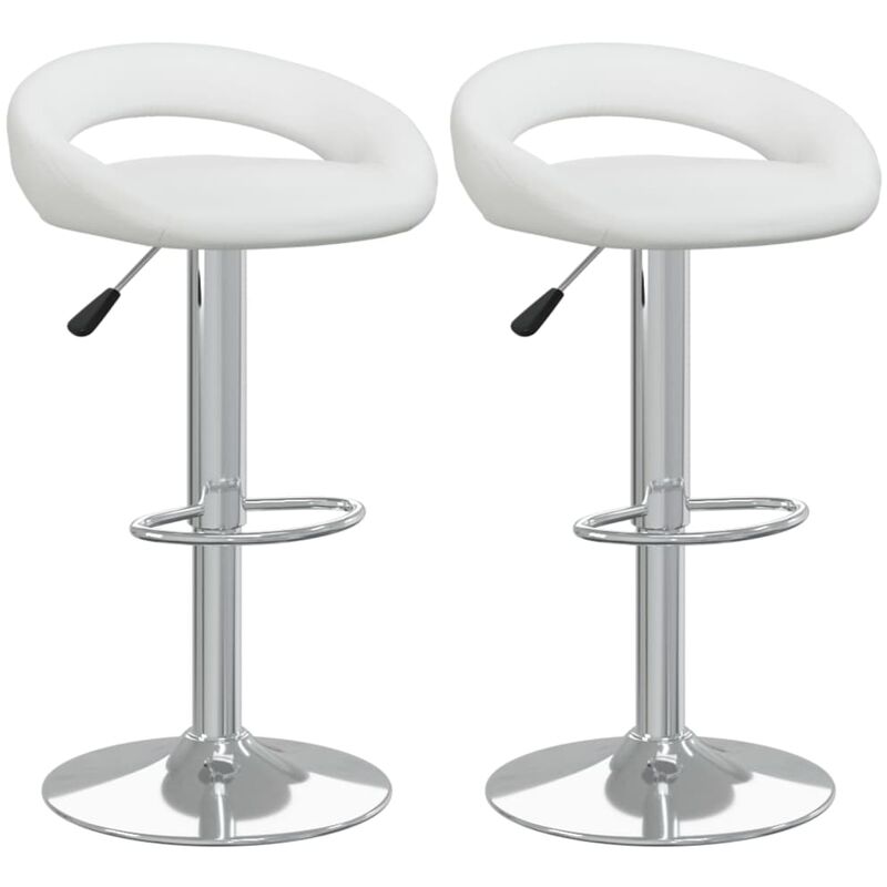 

vidaXL Taburetes de cocina de cuero sintético blanco 2 unidades - Blanco