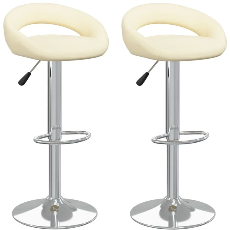 

vidaXL Taburetes de cocina de cuero sintético color crema 2 unidades - Crema
