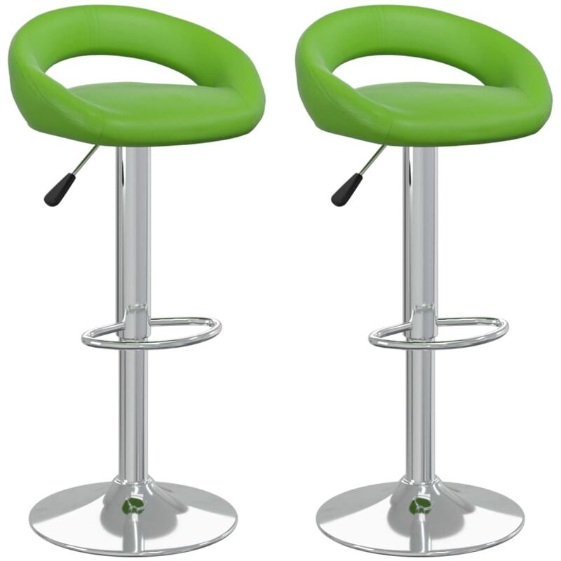 

vidaXL Taburetes de cocina de cuero sintético verde 2 unidades - Verde