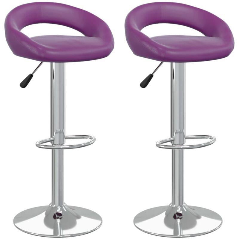 

vidaXL Taburetes de cocina de cuero sintético morado 2 unidades - Púrpura