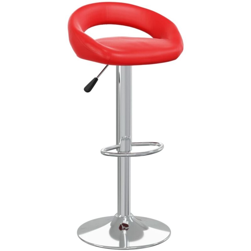 

vidaXL Taburete de cocina de cuero sintético rojo - Rojo