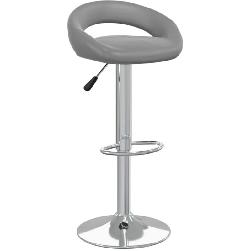 

vidaXL Taburete de cocina de cuero sintético gris - Gris