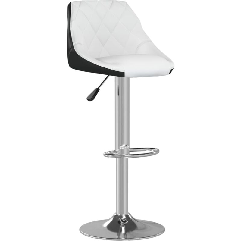 

vidaXL Taburete de cocina cuero sintético blanco y negro - Blanco