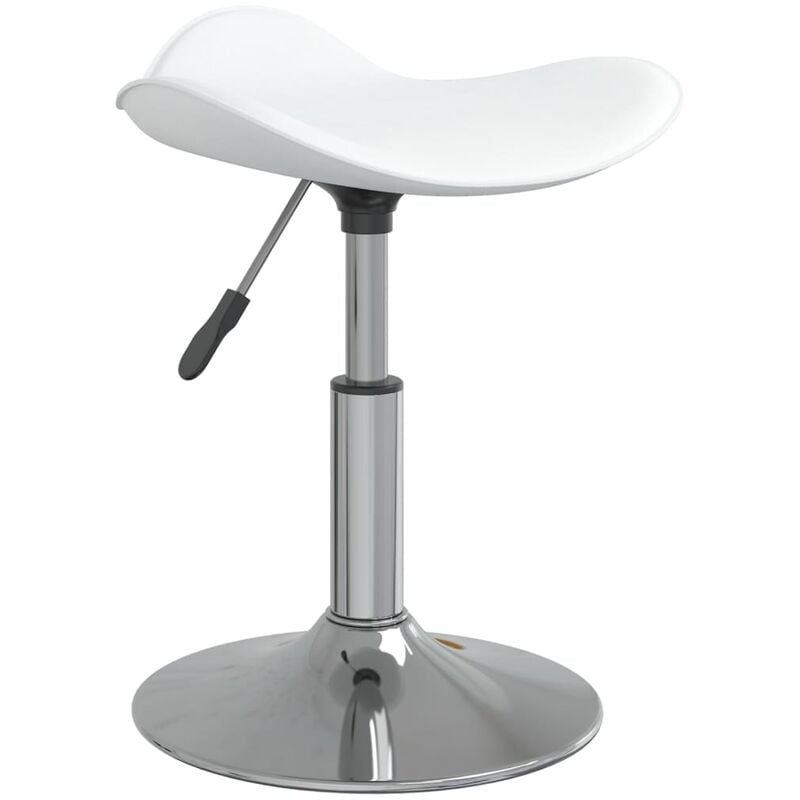 

vidaXL Taburete de cocina de acero cromado y cuero artificial blanco - Blanco