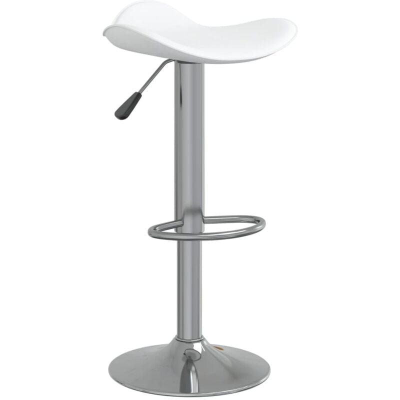 

vidaXL Taburete de cocina de acero cromado y cuero artificial blanco - Blanco