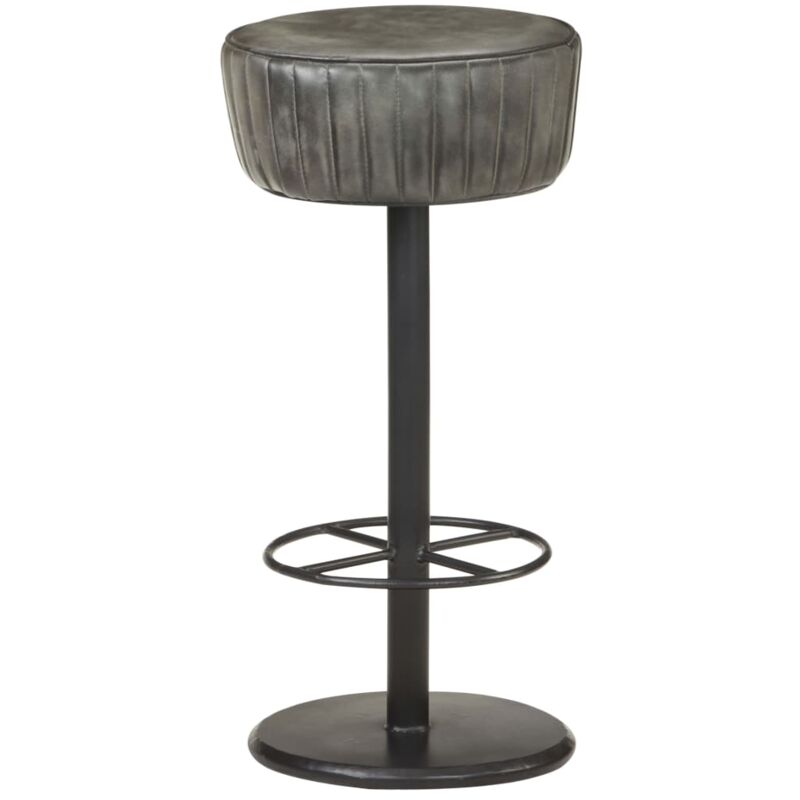 

vidaXL Taburete de cocina de cuero auténtico gris envejecido - Gris
