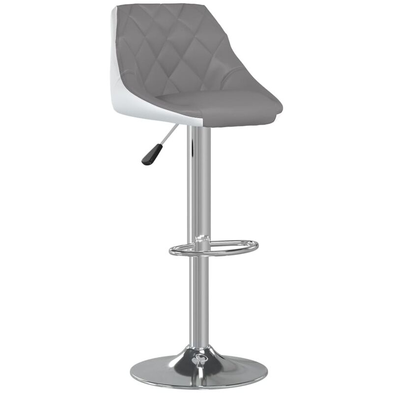 

vidaXL Taburete de cocina de cuero sintético color gris y blanco - Gris
