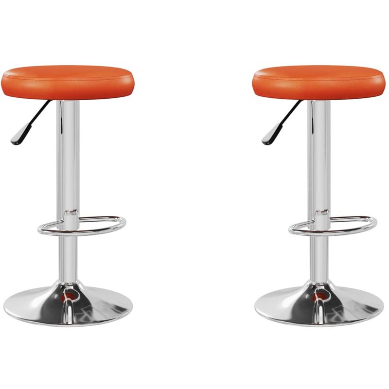 

Taburetes de cocina de cuero sintético 2 unidades naranja - Naranja - Vidaxl