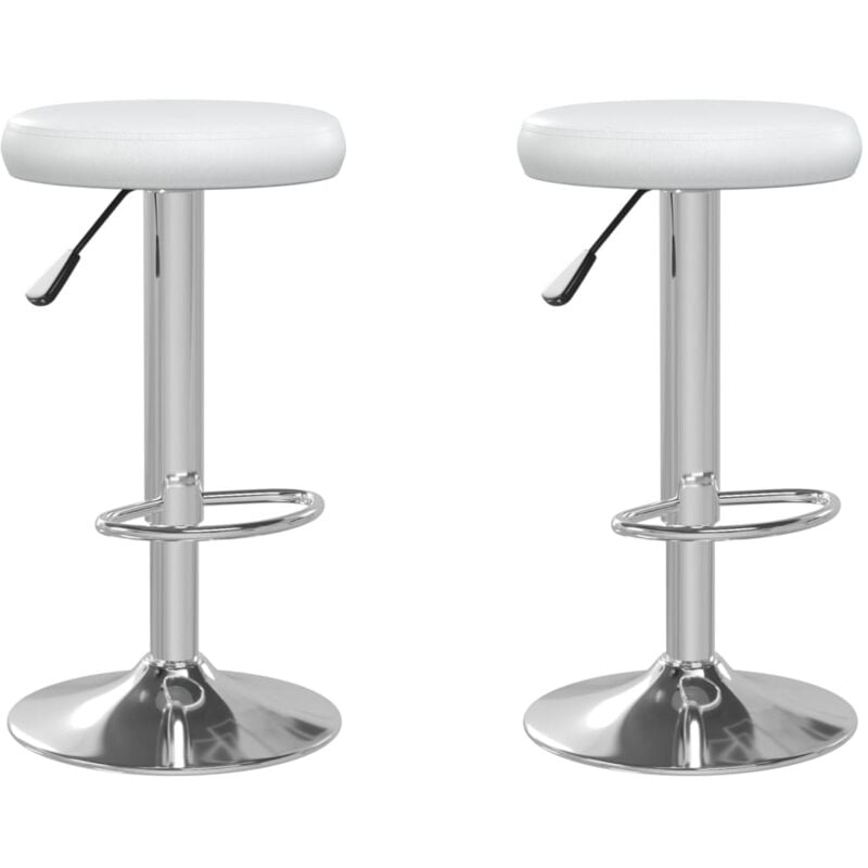 

Taburetes de cocina de cuero sintético 2 unidades blanco - Blanco - Vidaxl