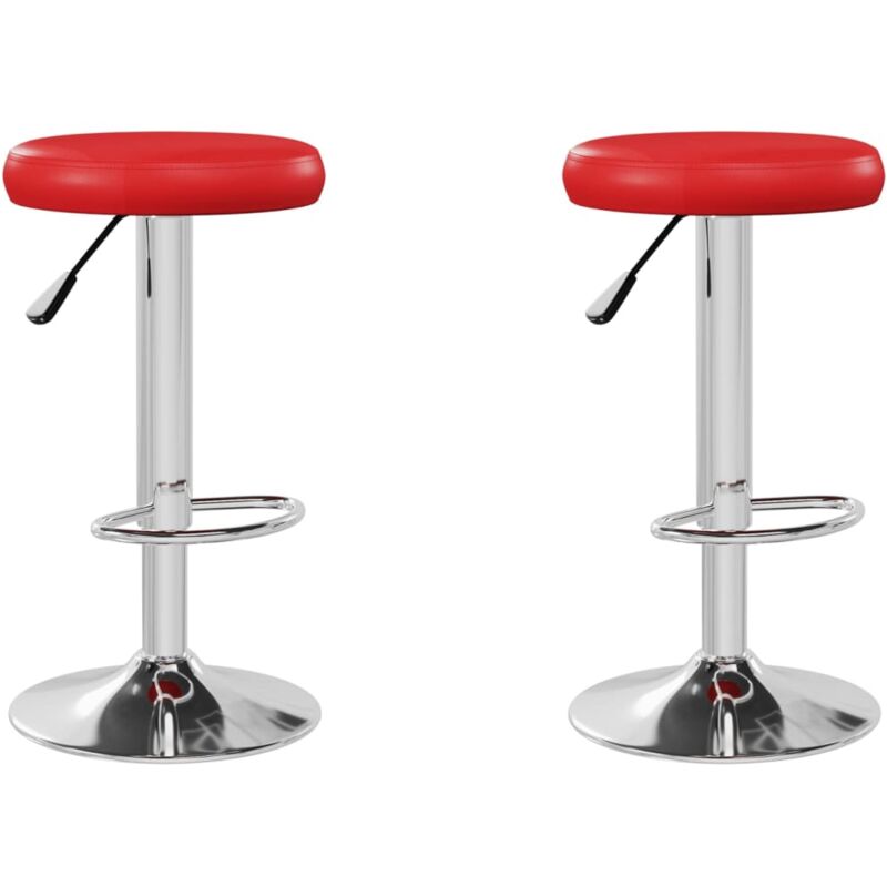 

Vidaxl - Taburetes de cocina de cuero sintético 2 unidades rojo - Rojo