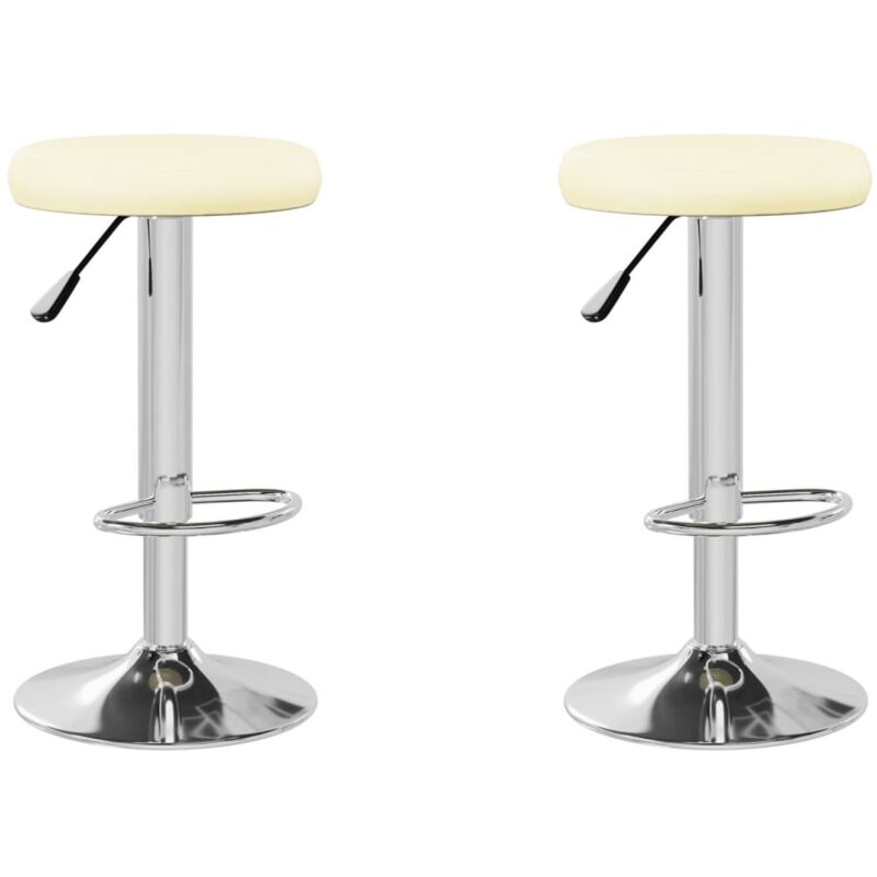 

Vidaxl - Taburetes de cocina de cuero sintético 2 unidades color crema - Crema