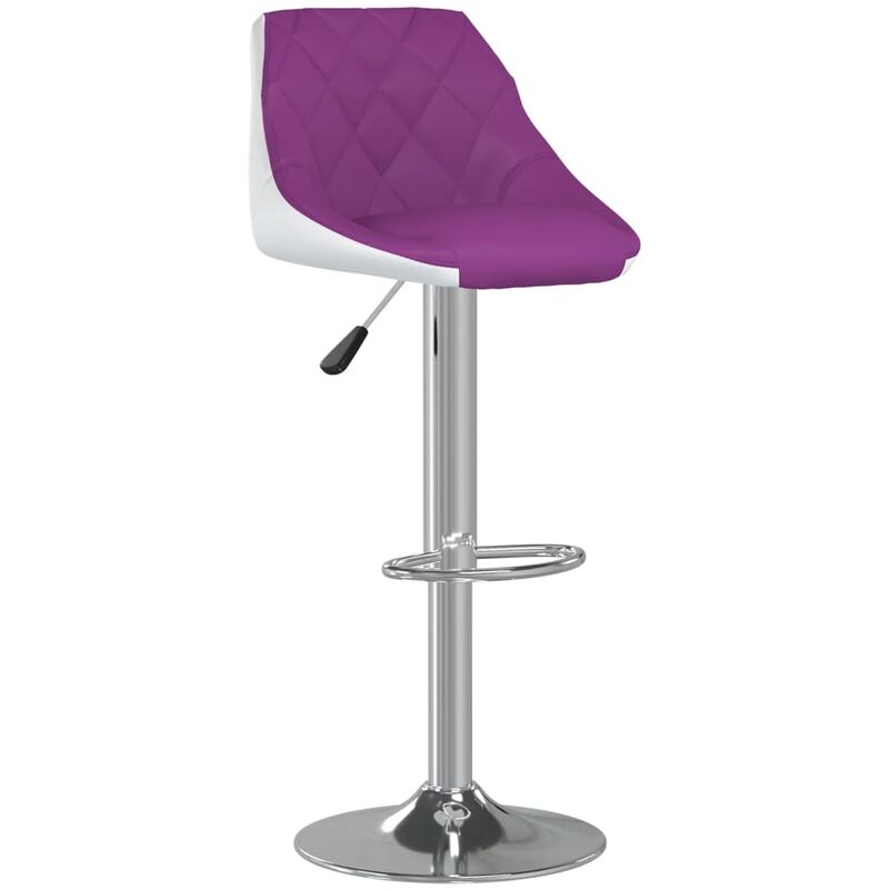 

vidaXL Taburete de cocina de cuero sintético morado y blanco - Blanco