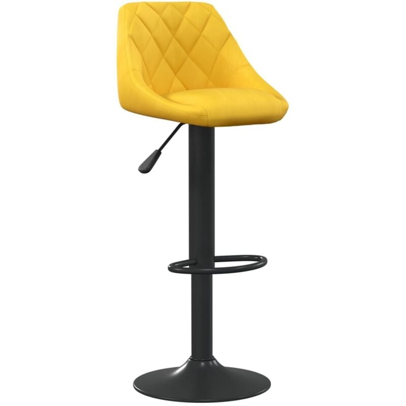 

vidaXL Taburete de cocina de terciopelo amarillo mostaza - Amarillo