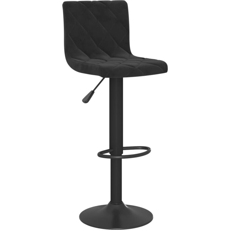 

vidaXL Taburete de cocina de terciopelo negro - Negro