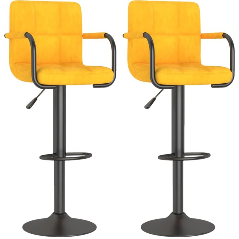 

Vidaxl - Taburetes de cocina terciopelo 2 unidades amarillo mostaza - Amarillo