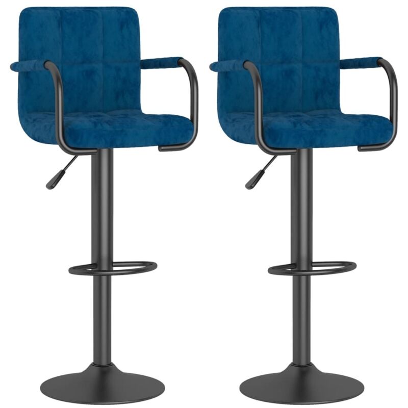 

Vidaxl - Taburetes de cocina terciopelo 2 unidades azul - Azul