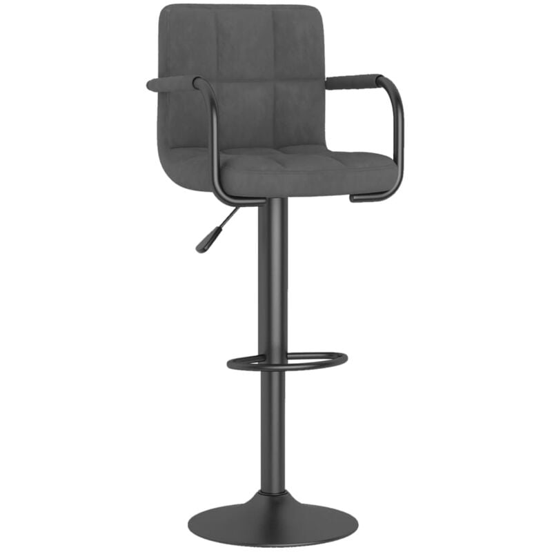 

vidaXL Taburete de cocina de terciopelo gris oscuro - Gris