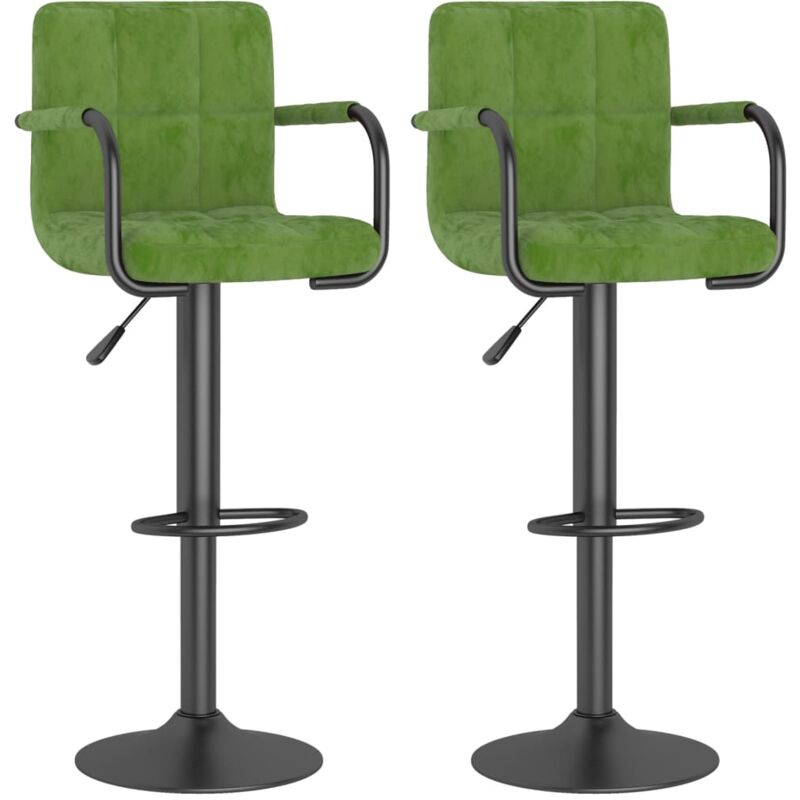 

vidaXL Taburetes de cocina terciopelo 2 unidades verde claro - Verde