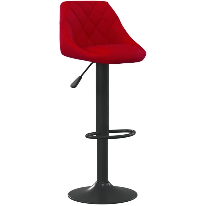 

vidaXL Taburete de cocina de terciopelo color vino tinto - Rojo