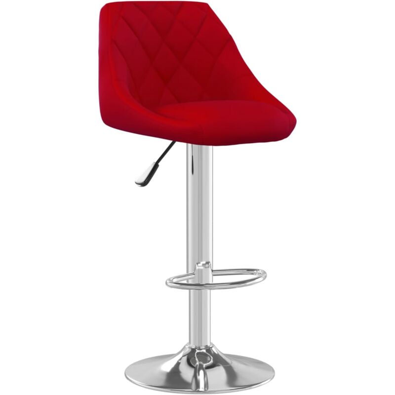 

vidaXL Taburete de cocina de terciopelo color vino tinto - Rojo