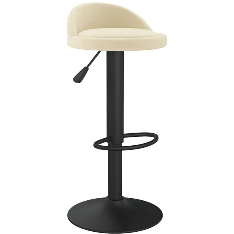 

vidaXL Taburete de cocina de terciopelo crema - Crema