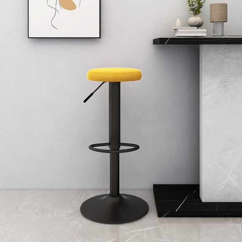 

vidaXL Taburetes de cocina de terciopelo amarillo mostaza - Amarillo