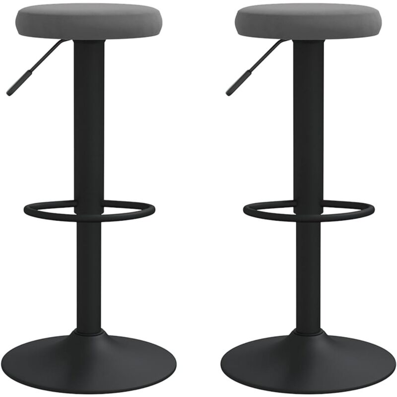 

vidaXL Taburetes de cocina de terciopelo 2 unidades gris oscuro - Gris