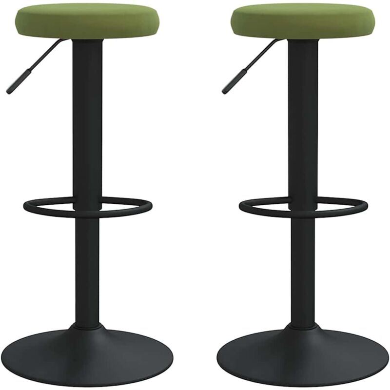 

Taburetes de cocina de terciopelo 2 unidades verde claro - Verde - Vidaxl