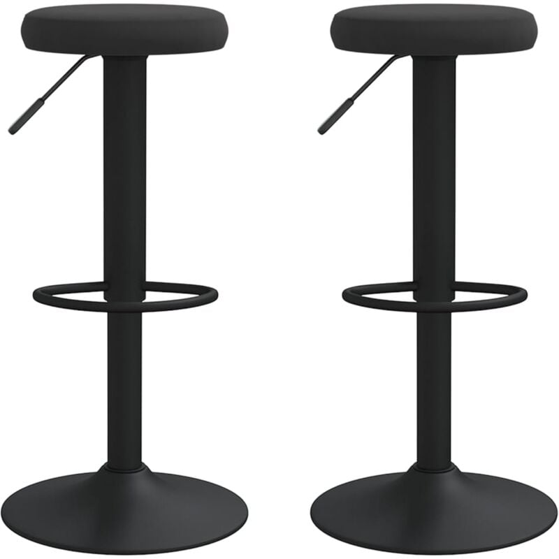 

Vidaxl - Taburetes de cocina de terciopelo 2 unidades negro - Negro