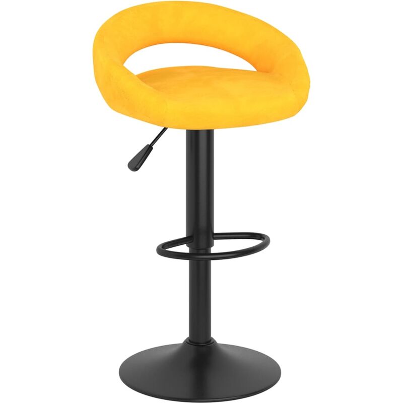 

vidaXL Taburete de cocina de terciopelo amarillo mostaza - Amarillo