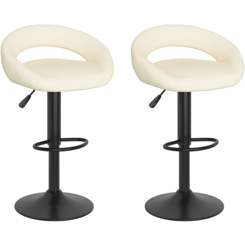 

vidaXL Taburetes de cocina de terciopelo crema 2 uds - Crema