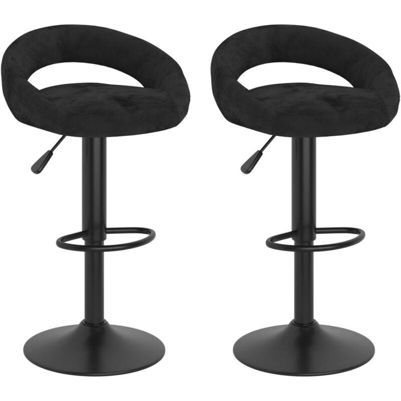 

Vidaxl - Taburetes de cocina 2 unidades terciopelo negro - Negro
