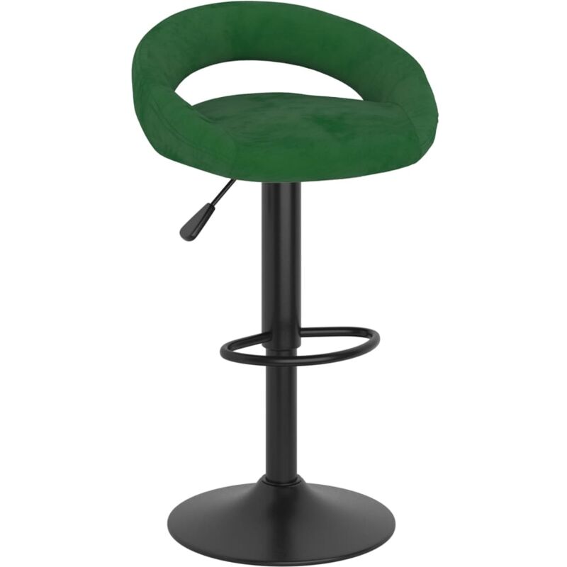 

vidaXL Taburete de cocina de terciopelo verde oscuro - Verde
