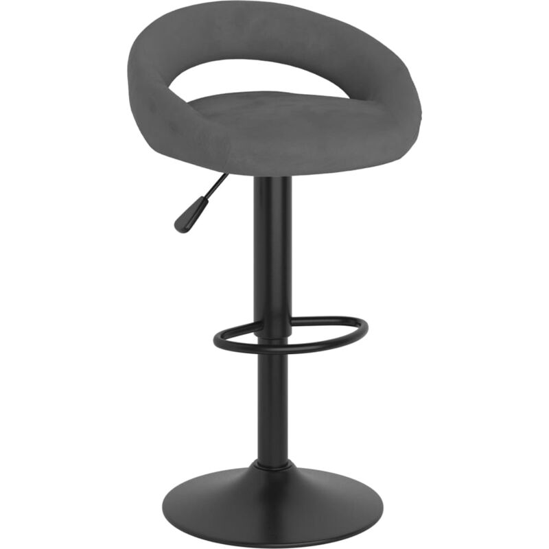 

vidaXL Taburete de cocina de terciopelo gris oscuro - Gris