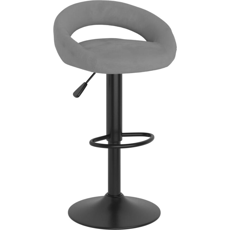 

vidaXL Taburete de cocina de terciopelo gris claro - Gris