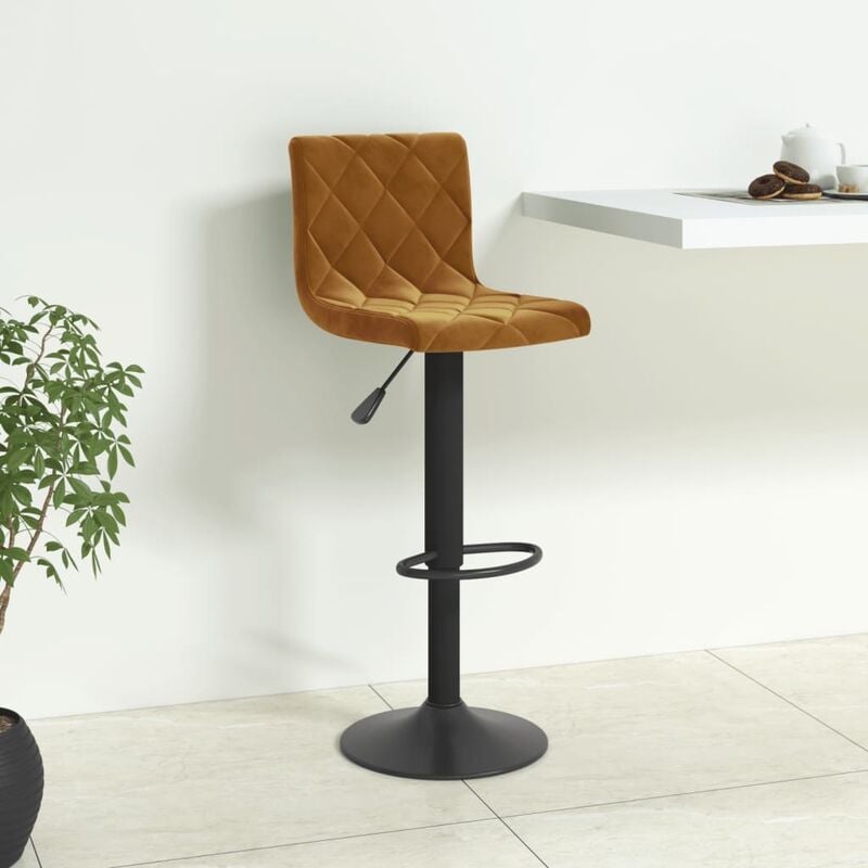 

Taburete de cocina de terciopelo marrón - Marrón - Vidaxl
