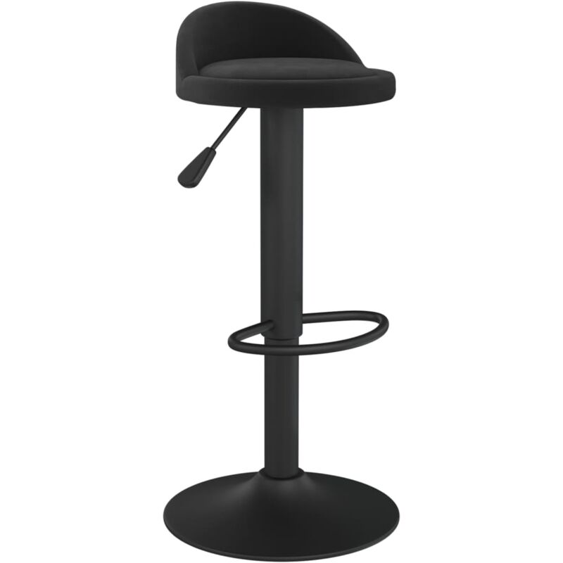 

Taburete de cocina de terciopelo negro - Negro - Vidaxl