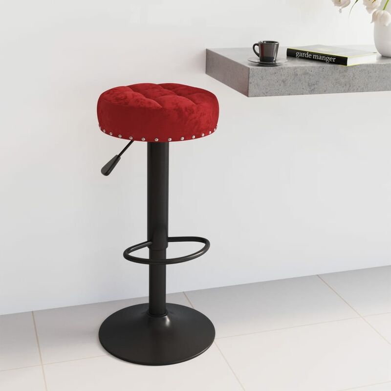 

Vidaxl - Taburete de cocina de terciopelo rojo tinto - Rojo