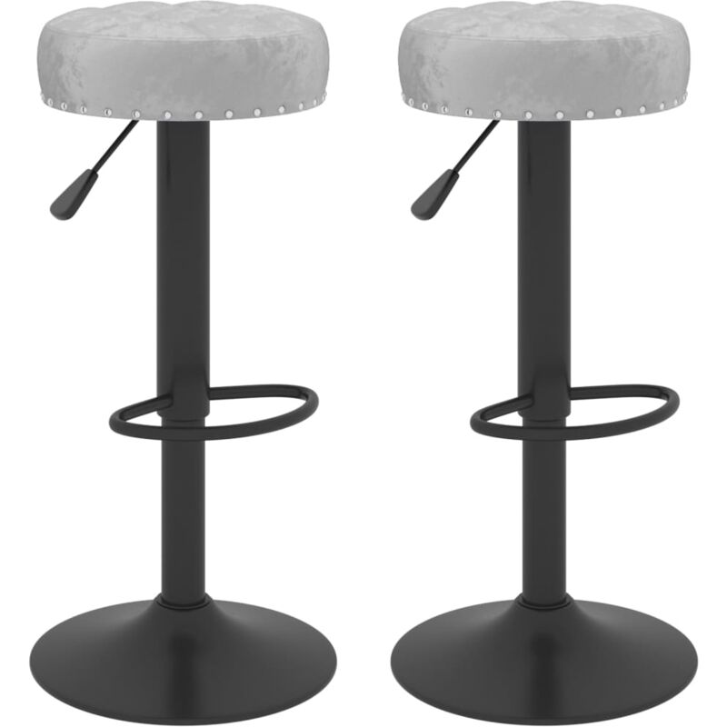 

vidaXL Taburete de cocina de terciopelo 2 unidades gris - Gris