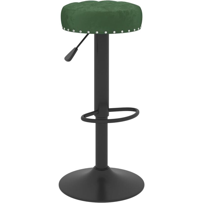 

vidaXL Taburete de cocina de terciopelo verde oscuro - Verde