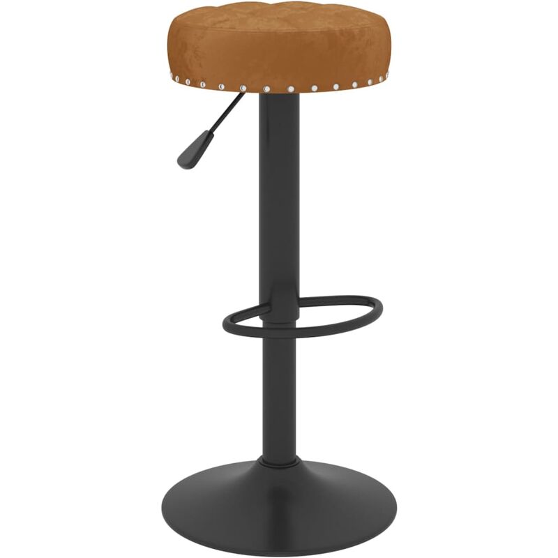 

vidaXL Taburete de cocina de terciopelo marrón - Marrón