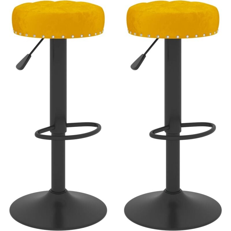 

Vidaxl - Taburete de cocina de terciopelo 2 unidades amarillo mostaza - Amarillo