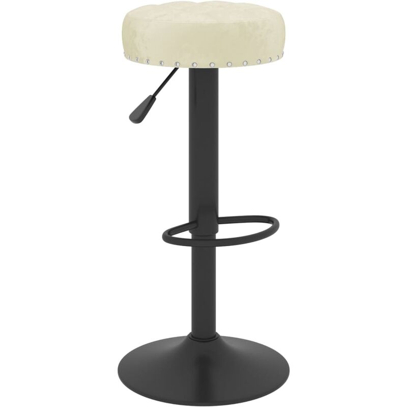 

vidaXL Taburete de cocina de terciopelo crema - Crema