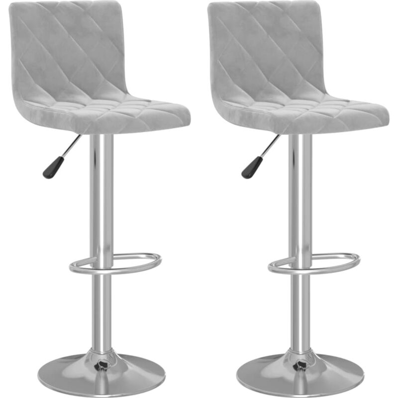 

vidaXL Taburetes de cocina de terciopelo 2 uds gris claro - Gris
