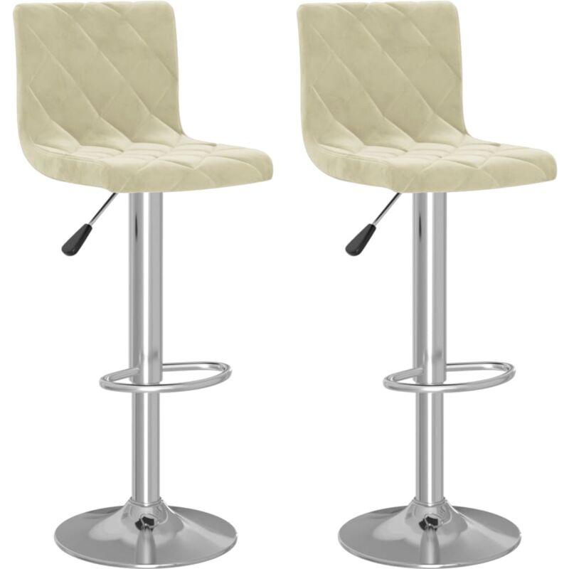 

vidaXL Taburetes de cocina de terciopelo 2 uds crema - Crema